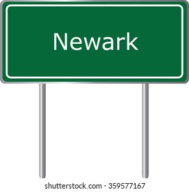 Newark , Arkansas, , road sign green vector illustration, road table, USA city