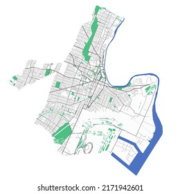 Newark map. Detailed map of Newark city administrative area. Cityscape panorama. Royalty free vector illustration. Outline map with highways, streets, rivers. Tourist decorative street map.