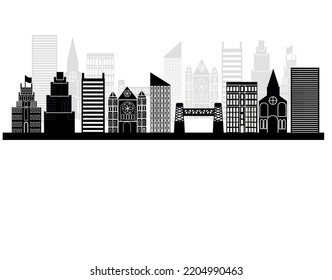 Newark New Jersey City Skyline Vector