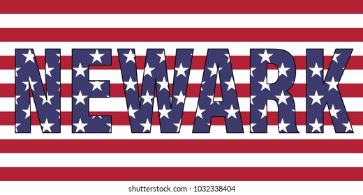 Newark on USA flag