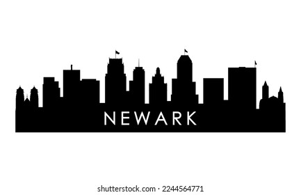 Newark skyline silhouette. Black Newark city design isolated on white background. 