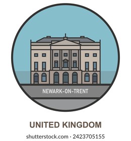 Newark-on-Trent. Cities and towns in United Kingdom. Flat landmark