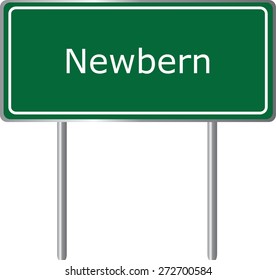 Newbern, Alabama, road sign green vector illustration, road table, USA city