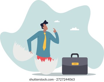 Newbie or beginner just start new business, entrepreneur or start up, begin new job position or out of comfort or safe zone.about a man and his life.