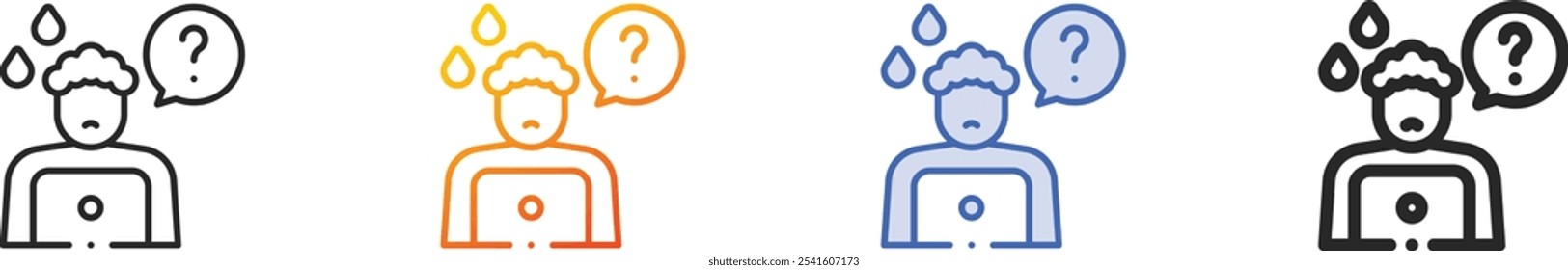 newbie icon.Thin Linear, Gradient, Blue Stroke and bold Style Design Isolated On White Background