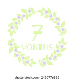 Newborn age milestone patch month. Vector illustration.