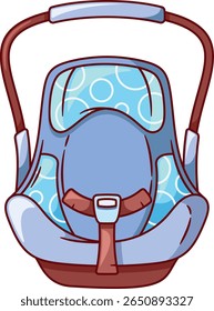 Newborn baby auto chair vector illustration