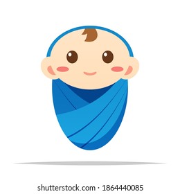 Newborn baby boy vector isolated illustration