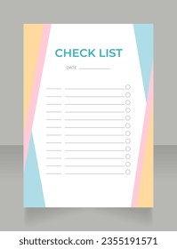 Newborn baby checklist worksheet design template. Printable goal setting sheet. Editable time management sample. Scheduling page for organizing personal tasks. Montserrat, Myriad Pro fonts used
