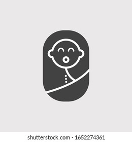 Niño recién nacido, icono de vector plano infantil
