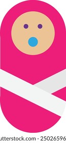 Newborn Baby Child Icon Vector Flat Illustration