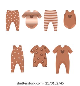 newborn baby clothes vector collection