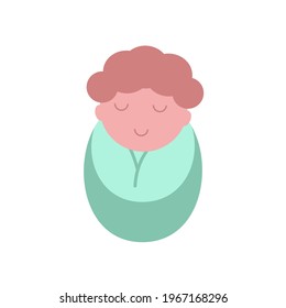 Newborn baby, the concept of motherhood and childhood. Midwife's Day. Vector illustration.