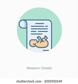 Newborn Baby Details Icon Concept