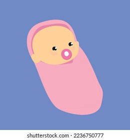 newborn baby in diaper and pacifier