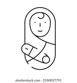 newborn baby in divorce line icon vector. newborn baby in divorce sign. isolated contour symbol black illustration
