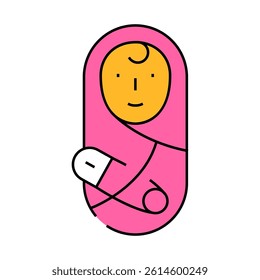 newborn baby in divorce line icon vector. newborn baby in divorce sign. isolated symbol illustration