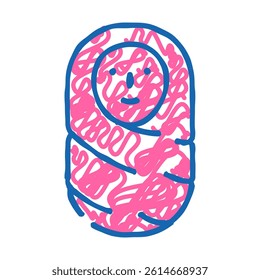 newborn baby doodle icon sketch vector. newborn baby sign. isolated symbol illustration