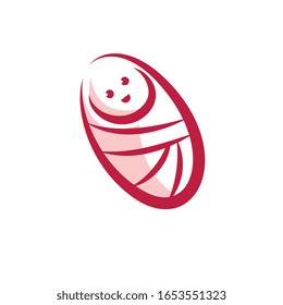 Newborn baby drawn vector illustration isolated on white. Innocent child, happy concern concept.