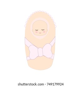 Newborn baby in envelope. Vector illustration. EPS10