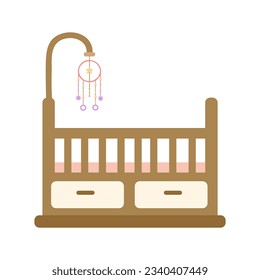 Neugeborenes Mädchen-Element-Illustration. Geburtstagskinder-Artikel. Isolieren Sie auf weißem Hintergrund Babyartikel zur Mädchenbetreuung. Vektorgrafik.