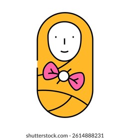 newborn baby girl line icon vector. newborn baby girl sign. isolated symbol illustration
