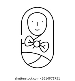 newborn baby girl line icon vector. newborn baby girl sign. isolated contour symbol black illustration