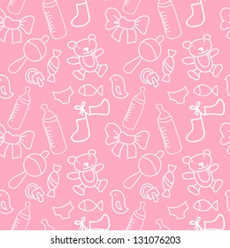 newborn baby girl seamless pattern