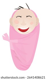 Newborn baby girl. vector illustration	