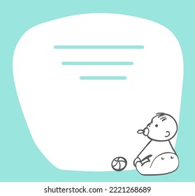 Newborn baby greeting card Vector greeting card. Baby shower card. Baby announcement card design element.