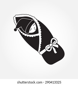 Newborn baby icon isolated on white background. Vector illustration.