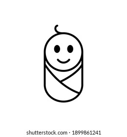 Newborn baby icon outline vector