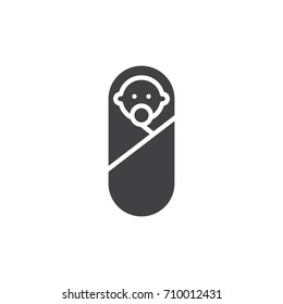 Newborn baby icon vector, filled flat sign, solid pictogram isolated on white. Symbol, logo illustration
