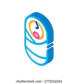 Newborn Baby Icon Vector. Isometric Newborn Baby sign. color isolated symbol illustration
