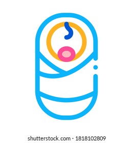 Newborn Baby Icon Vector. Outline Newborn Baby Sign. Isolated Contour Symbol Illustration