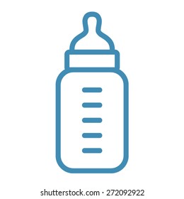 Newborn Baby / Infant Milk Bottle Line Art Vector Icon For Apps And Websites