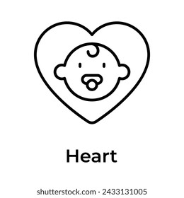 Newborn baby inside love showing concept icon of mom love