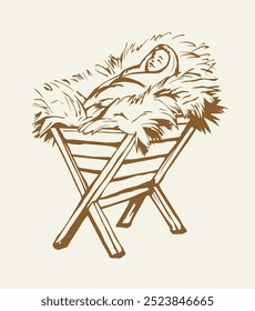 Newborn baby Jesus. Vector drawing