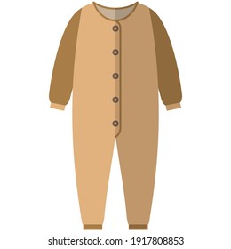 Newborn baby jumpsuit vector. Children romper on button isolated on white background. Warm kids bodysuit illustration