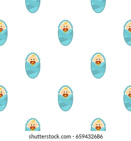 Newborn baby pattern seamless flat style for web vector illustration