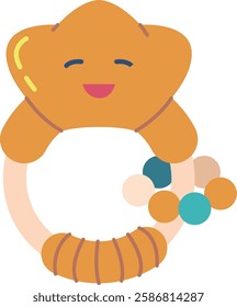 Newborn baby rattle toy vector illustration