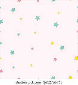 Newborn baby seamless pattern for textile, print, greeting cards, wrapping paper, wallpaper. For a boy or girl's birthday celebration party.