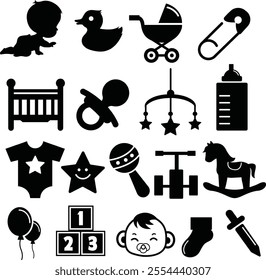 Newborn Baby Set Bundle Icons