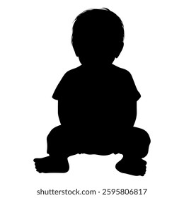 Newborn Baby Silhouette Vector Illustration