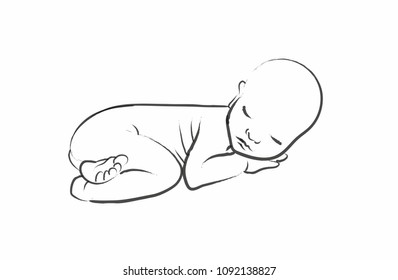 10,516 Sleeping baby outline Stock Vectors, Images & Vector Art ...