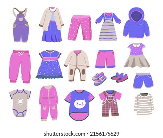 Newborn Baby Toddler Clothes Outfit Apparel Stock Vector (Royalty Free ...