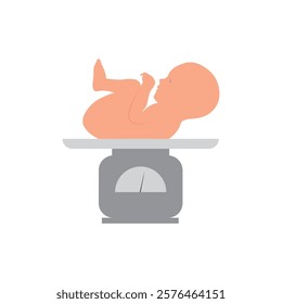 Newborn Baby Weight Vector illustration in flat style. Pediatrics symbol in EPS file.