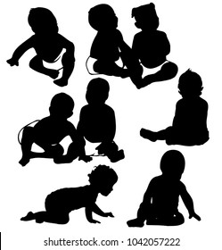 Newborn black silhouettes