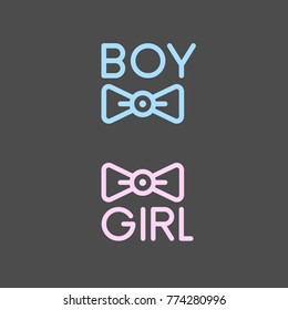 Newborn boy and newborn girl flat vector icon