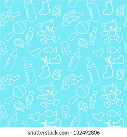 Newborn boy seamless pattern